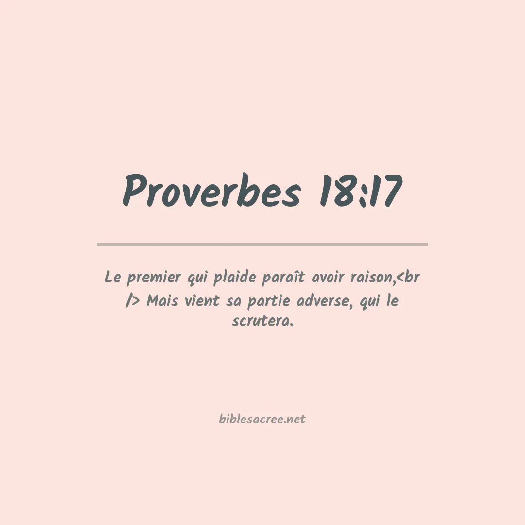 Proverbes - 18:17