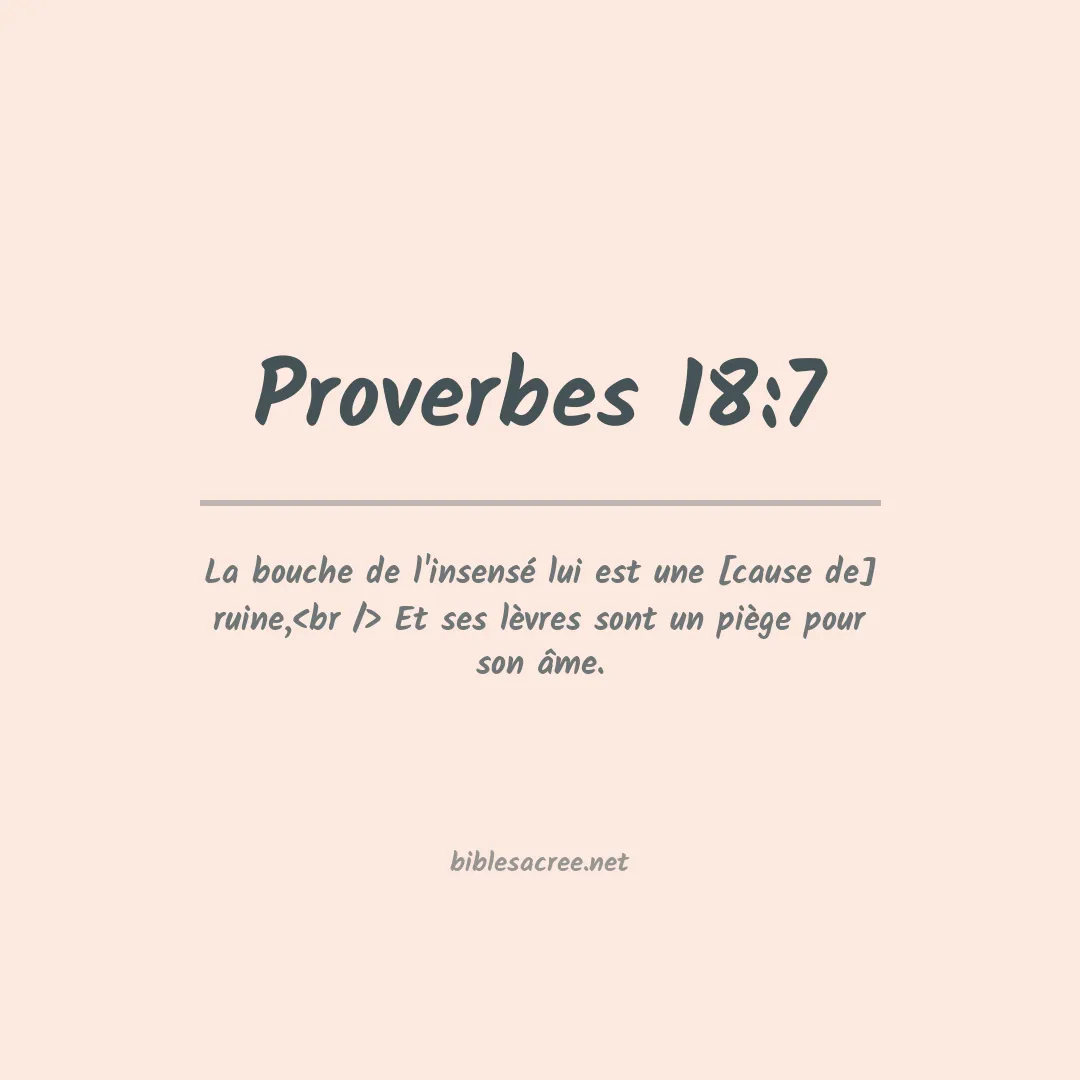 Proverbes - 18:7