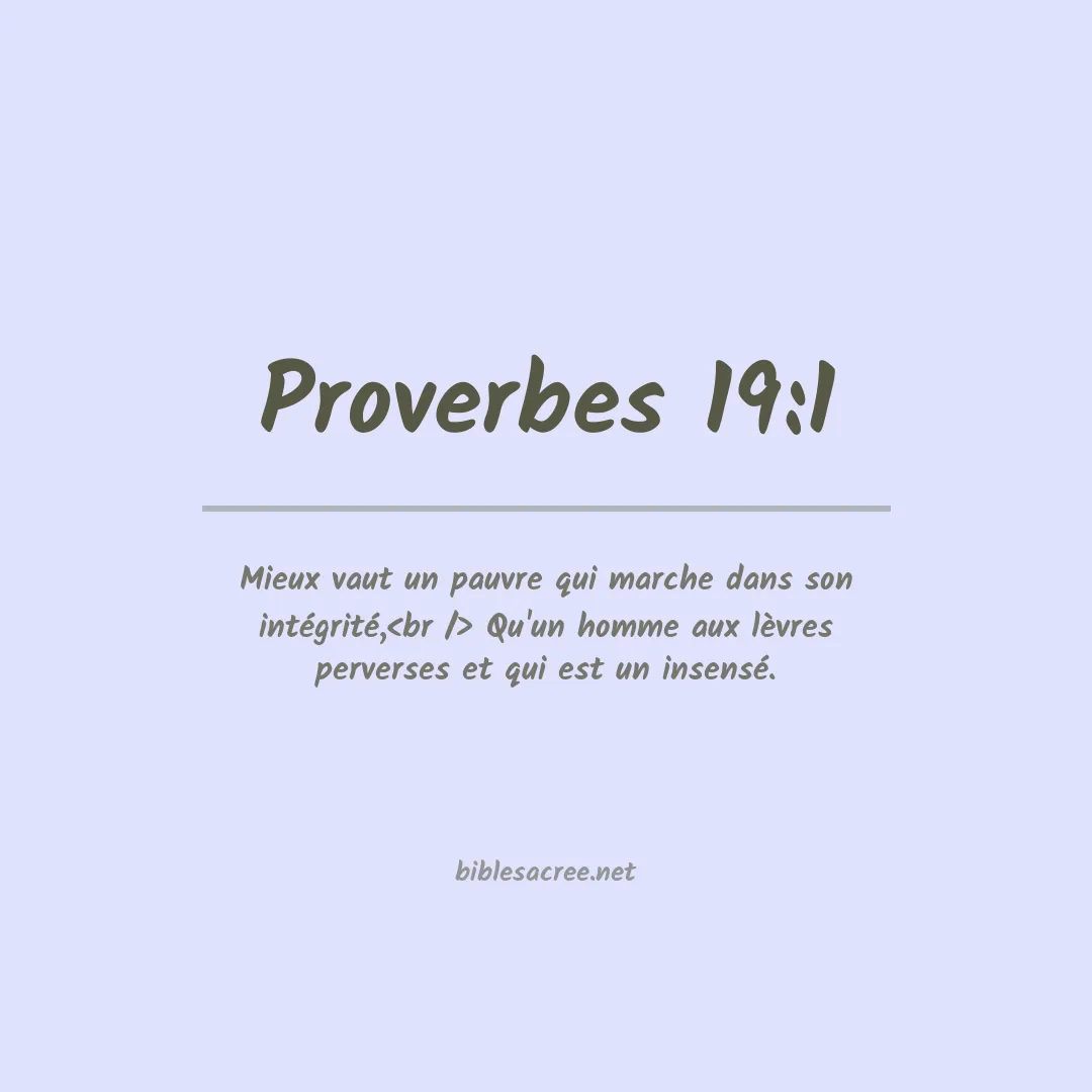 Proverbes - 19:1