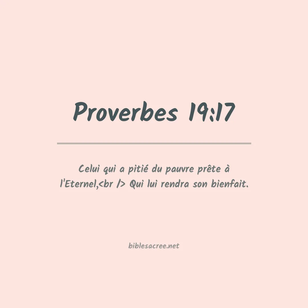 Proverbes - 19:17