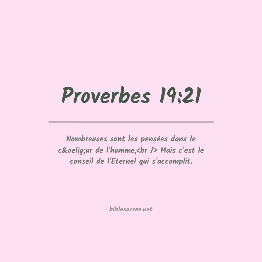 Proverbes - 19:21