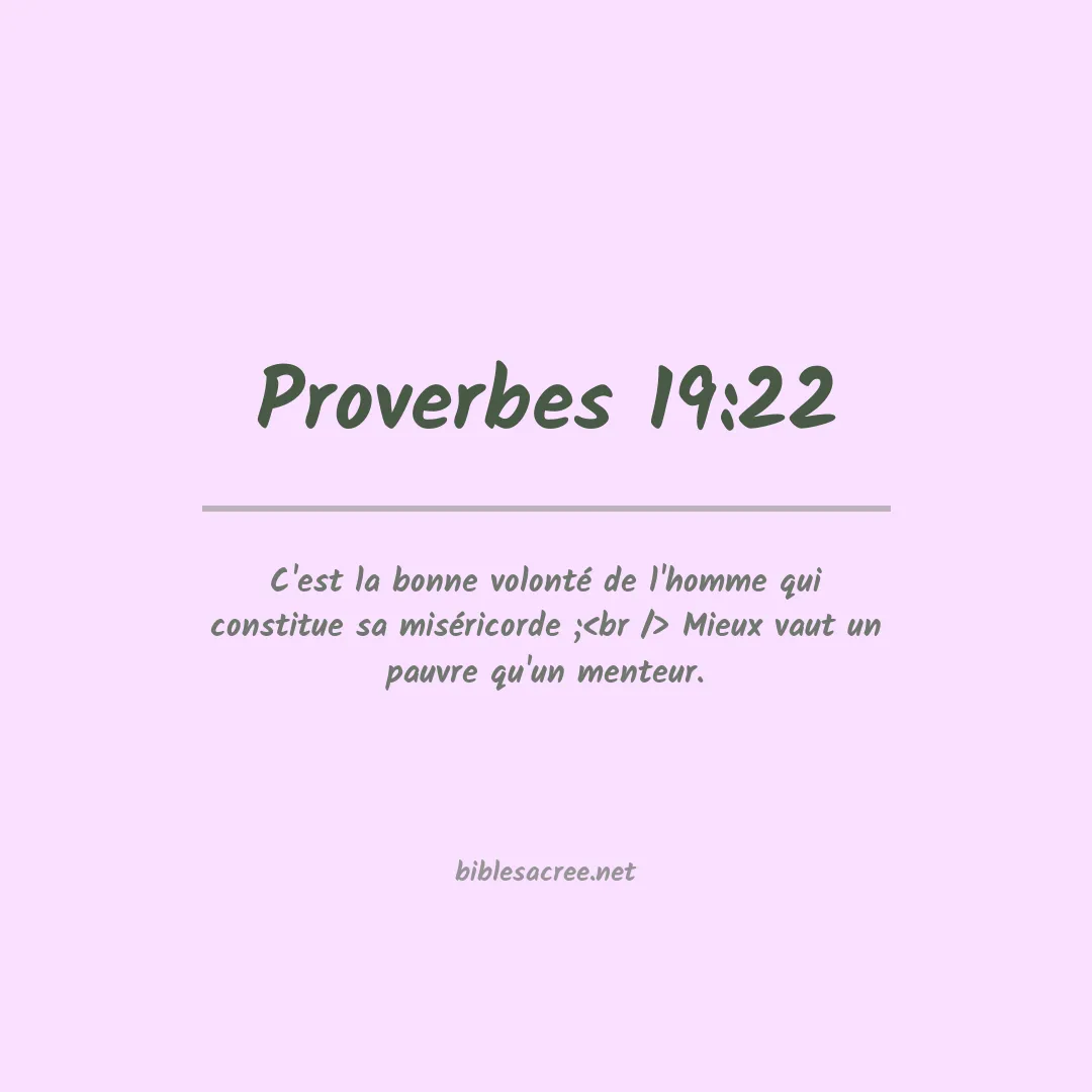 Proverbes - 19:22