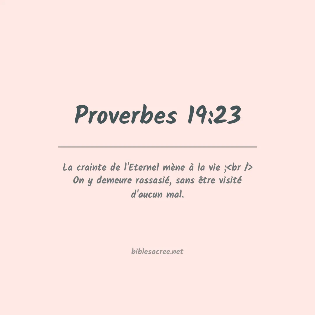 Proverbes - 19:23