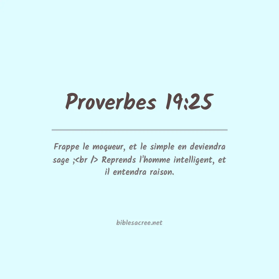 Proverbes - 19:25