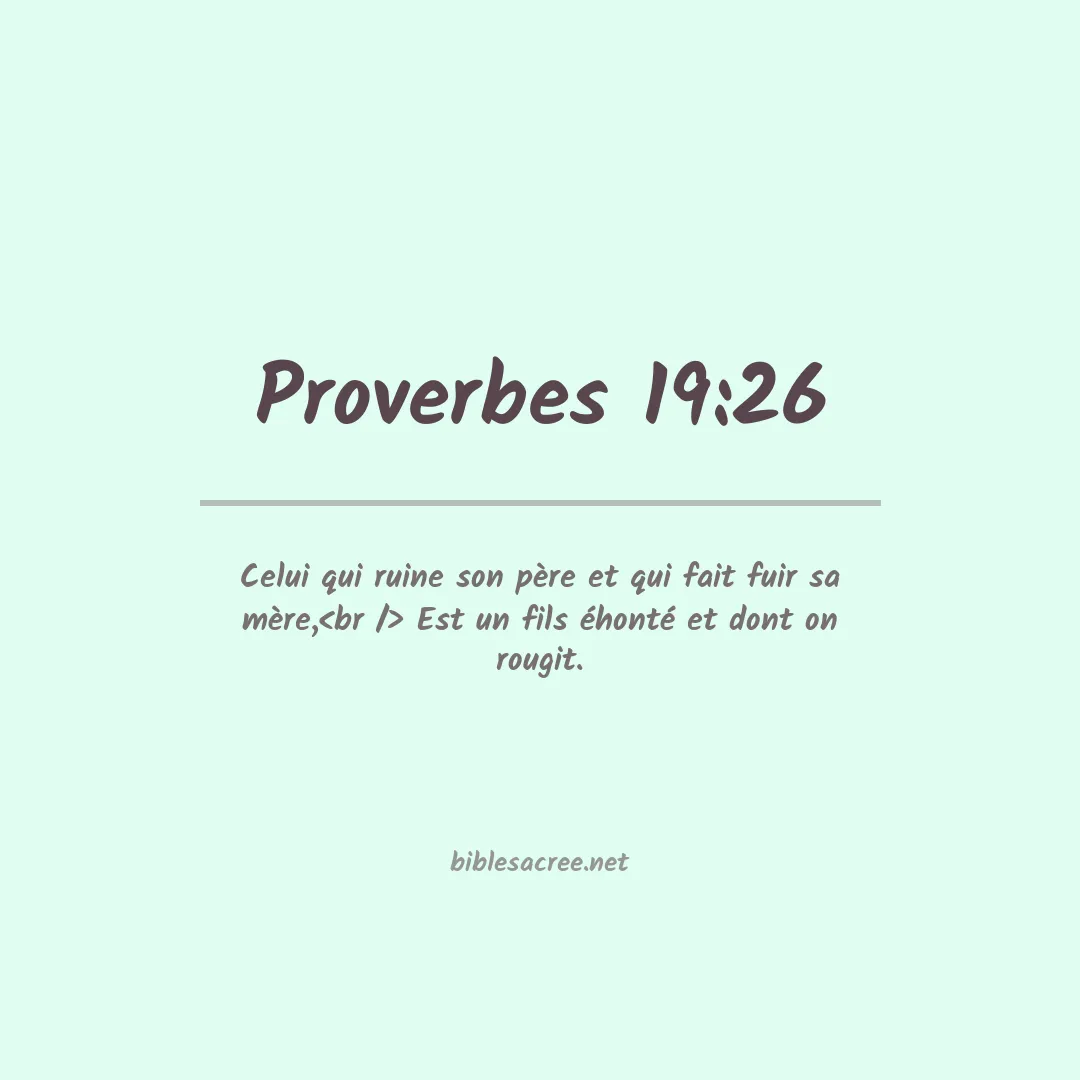 Proverbes - 19:26