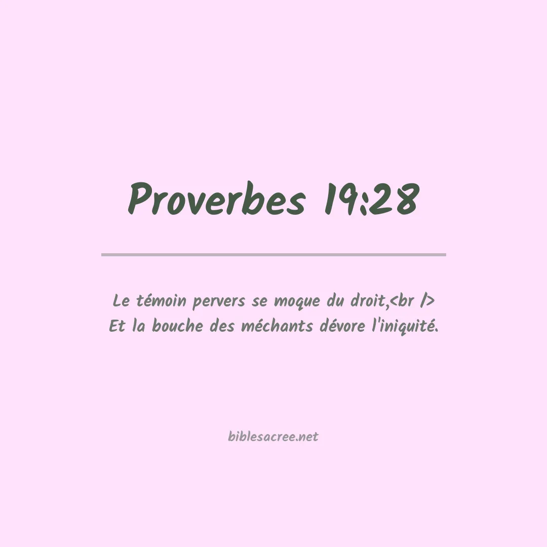 Proverbes - 19:28