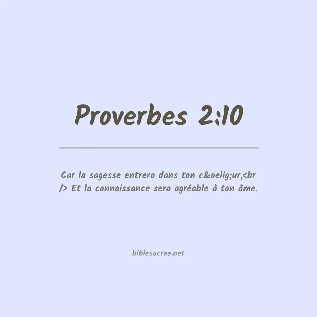 Proverbes - 2:10