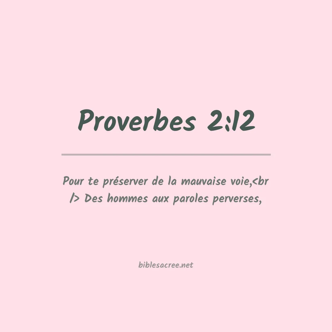 Proverbes - 2:12