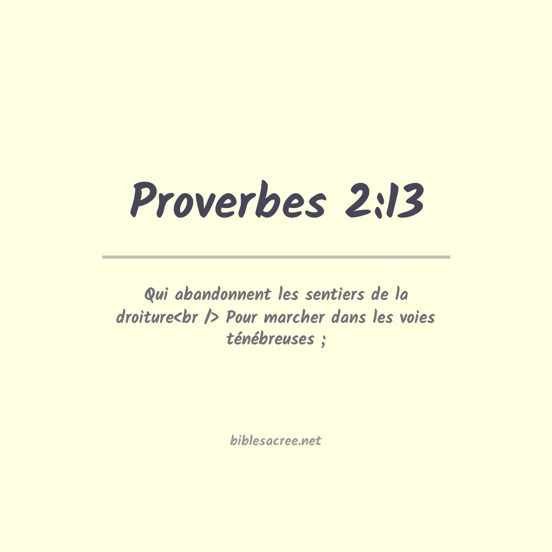 Proverbes - 2:13