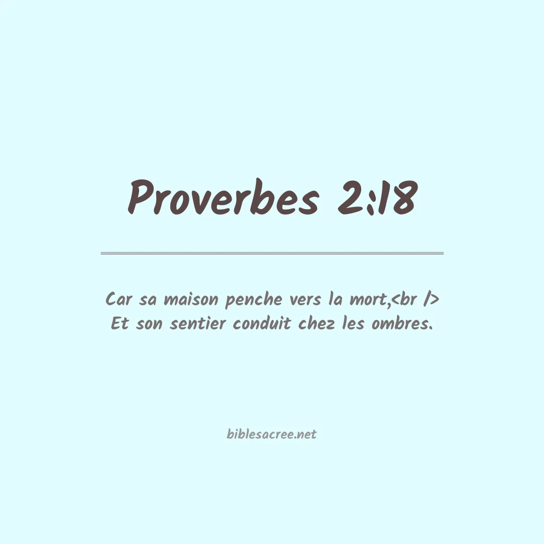 Proverbes - 2:18