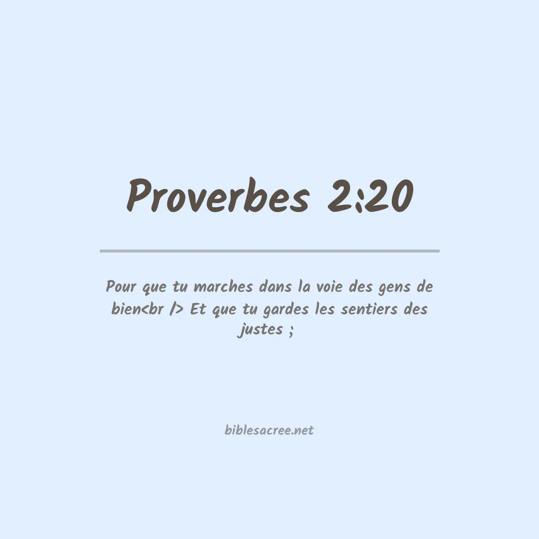 Proverbes - 2:20