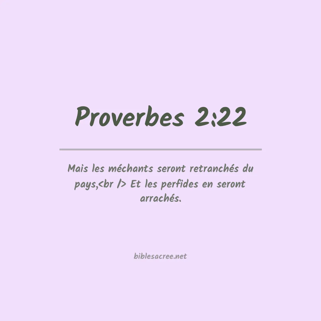 Proverbes - 2:22