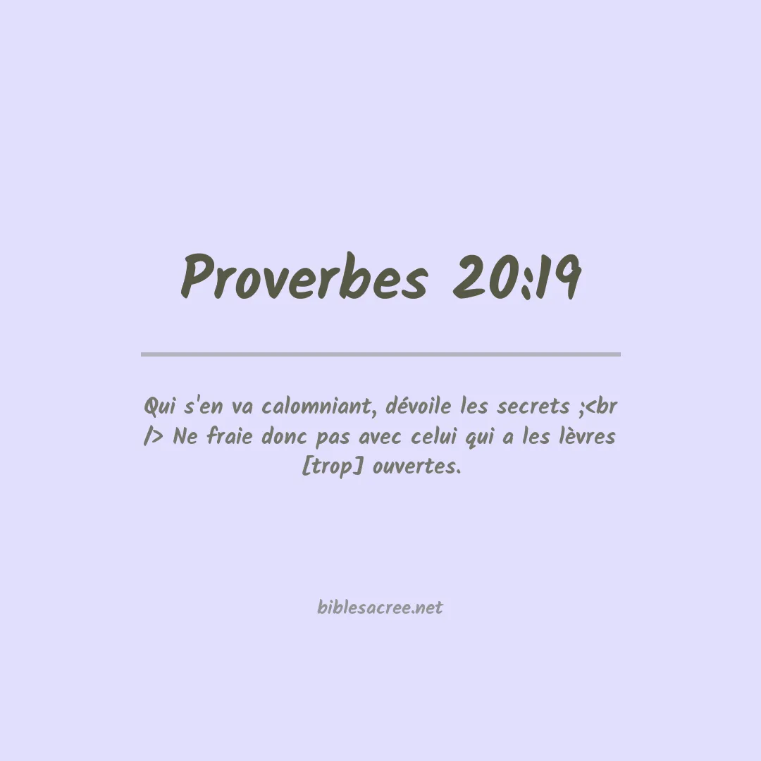 Proverbes - 20:19