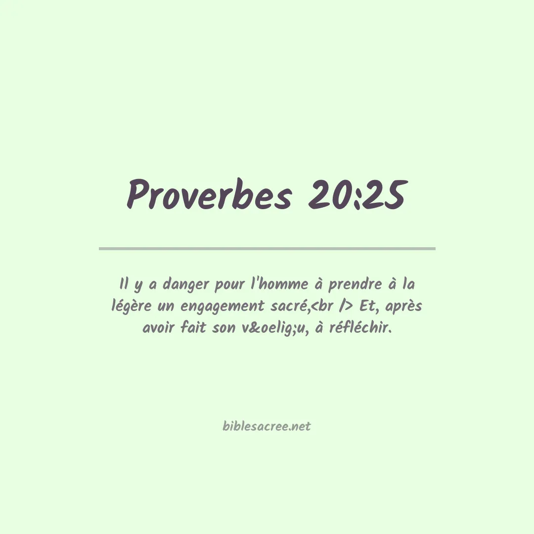 Proverbes - 20:25