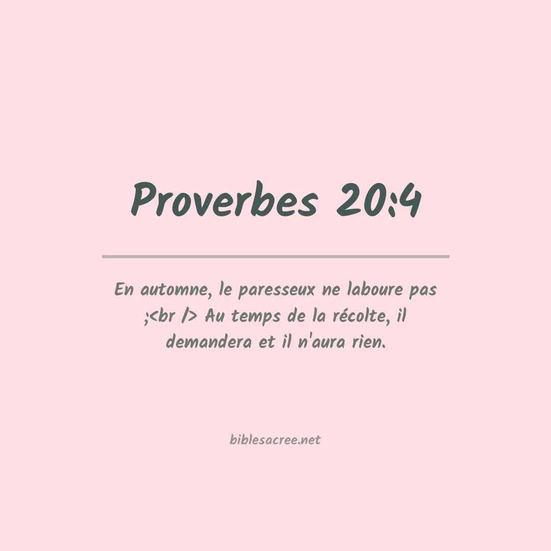 Proverbes - 20:4