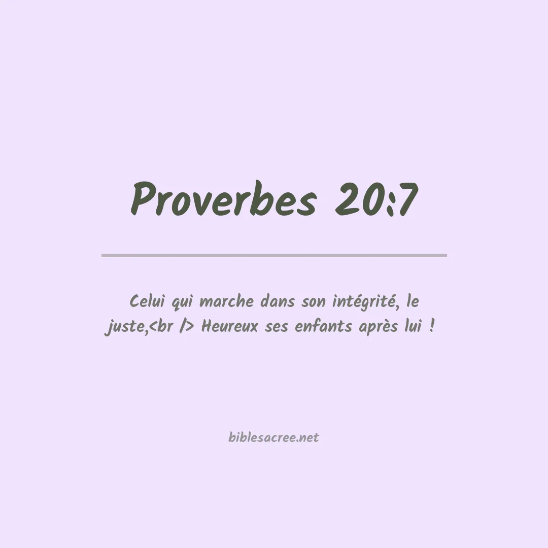 Proverbes - 20:7