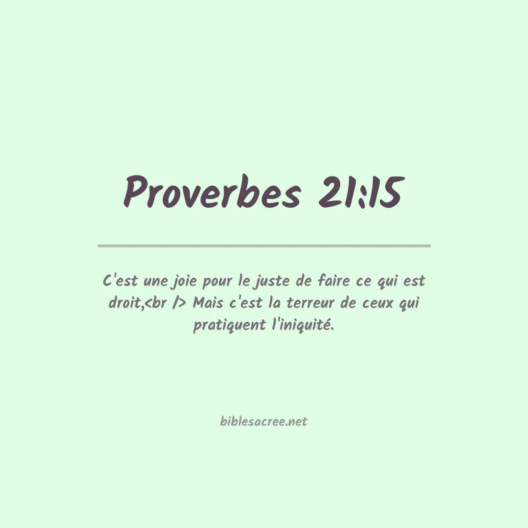 Proverbes - 21:15