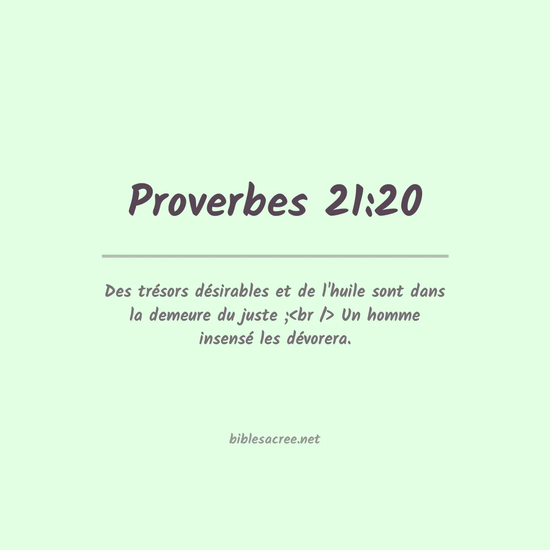 Proverbes - 21:20