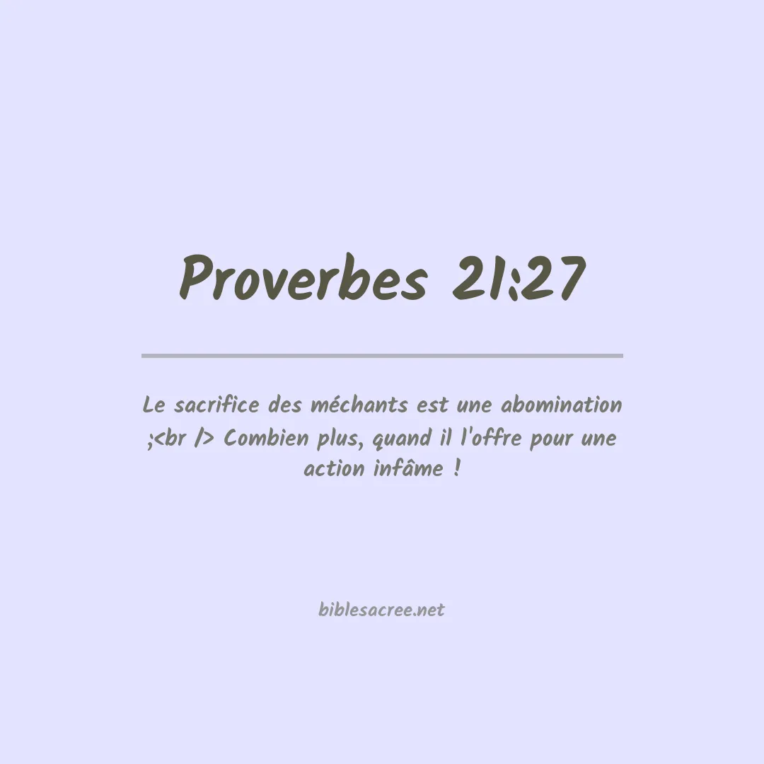 Proverbes - 21:27