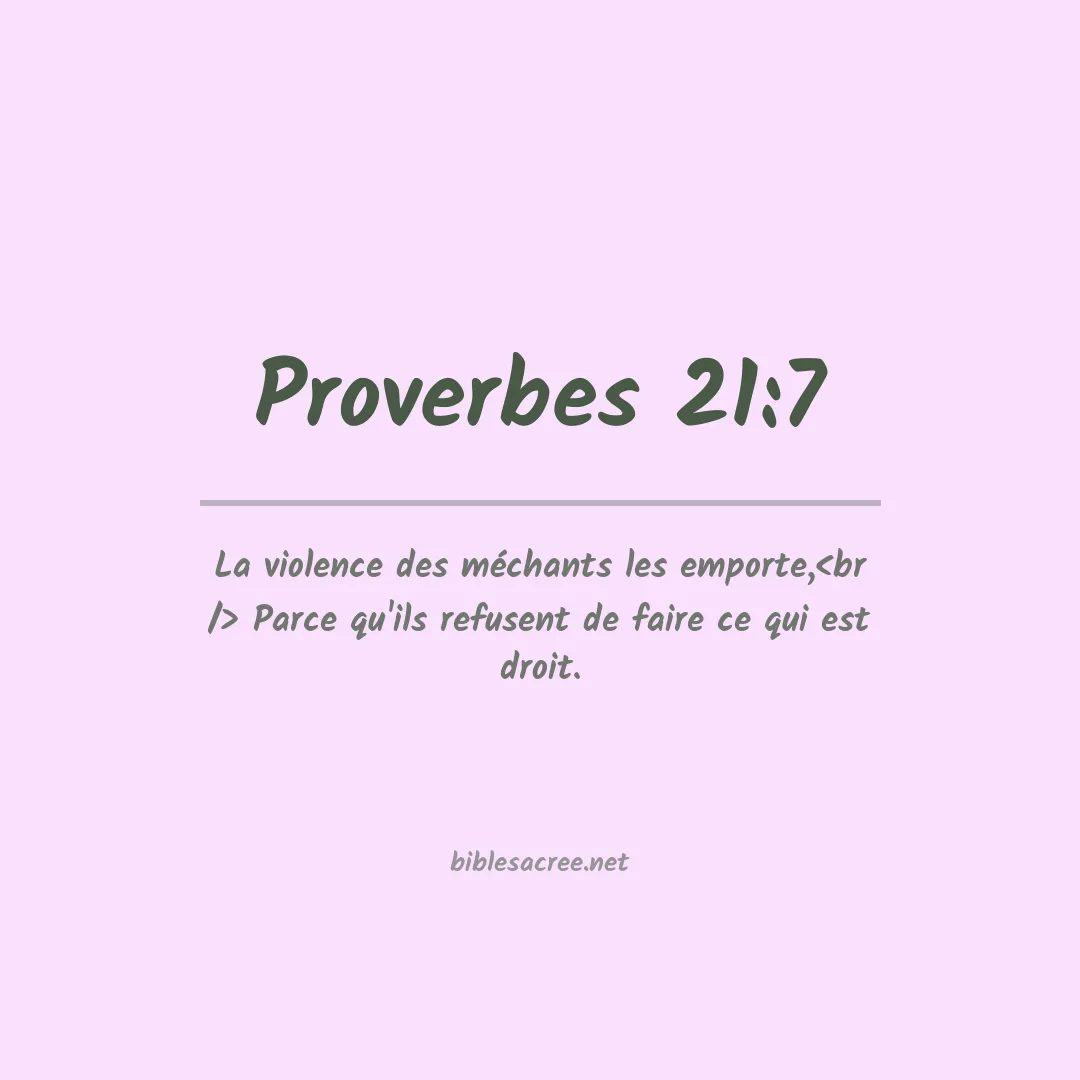 Proverbes - 21:7
