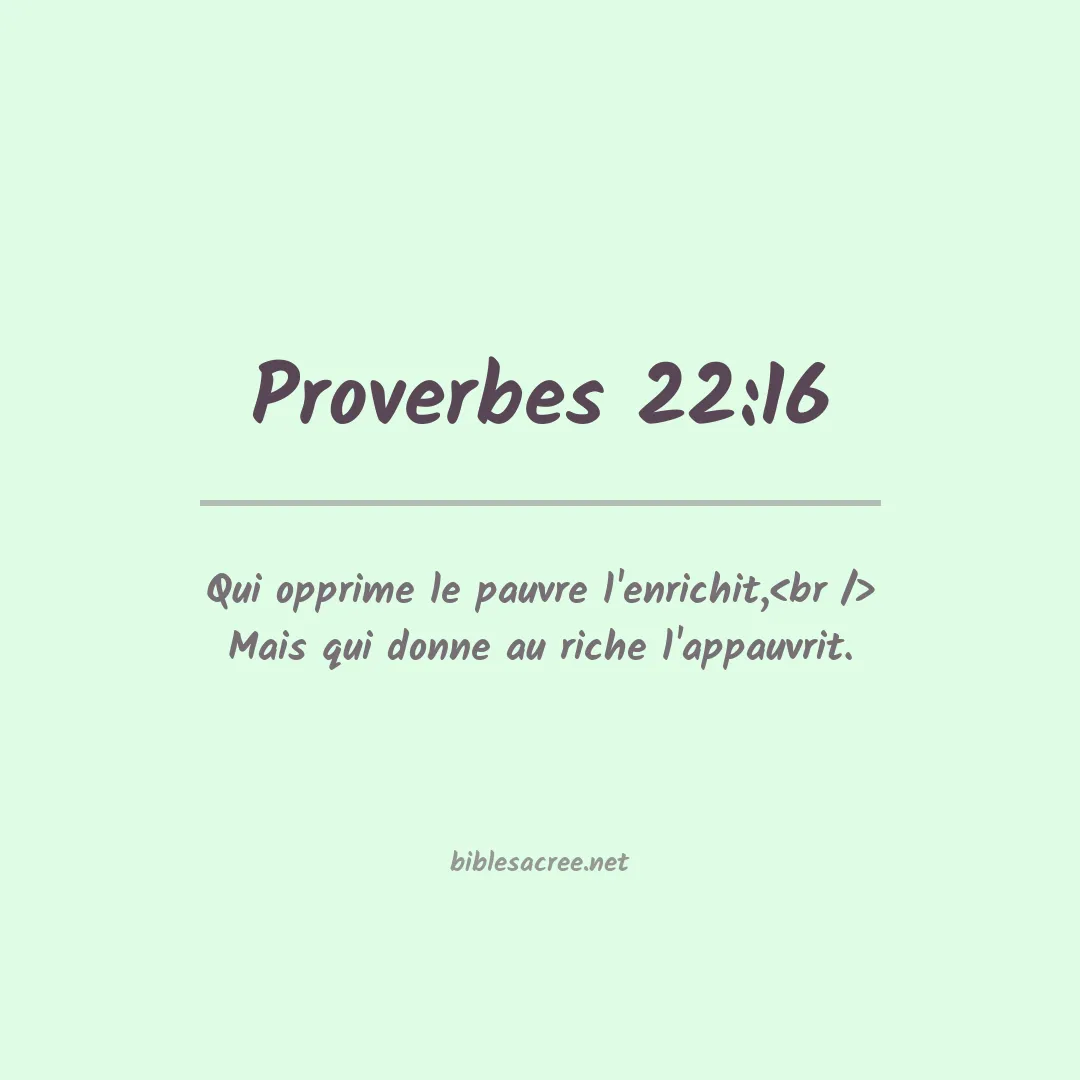 Proverbes - 22:16