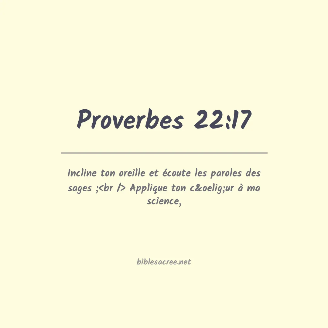 Proverbes - 22:17