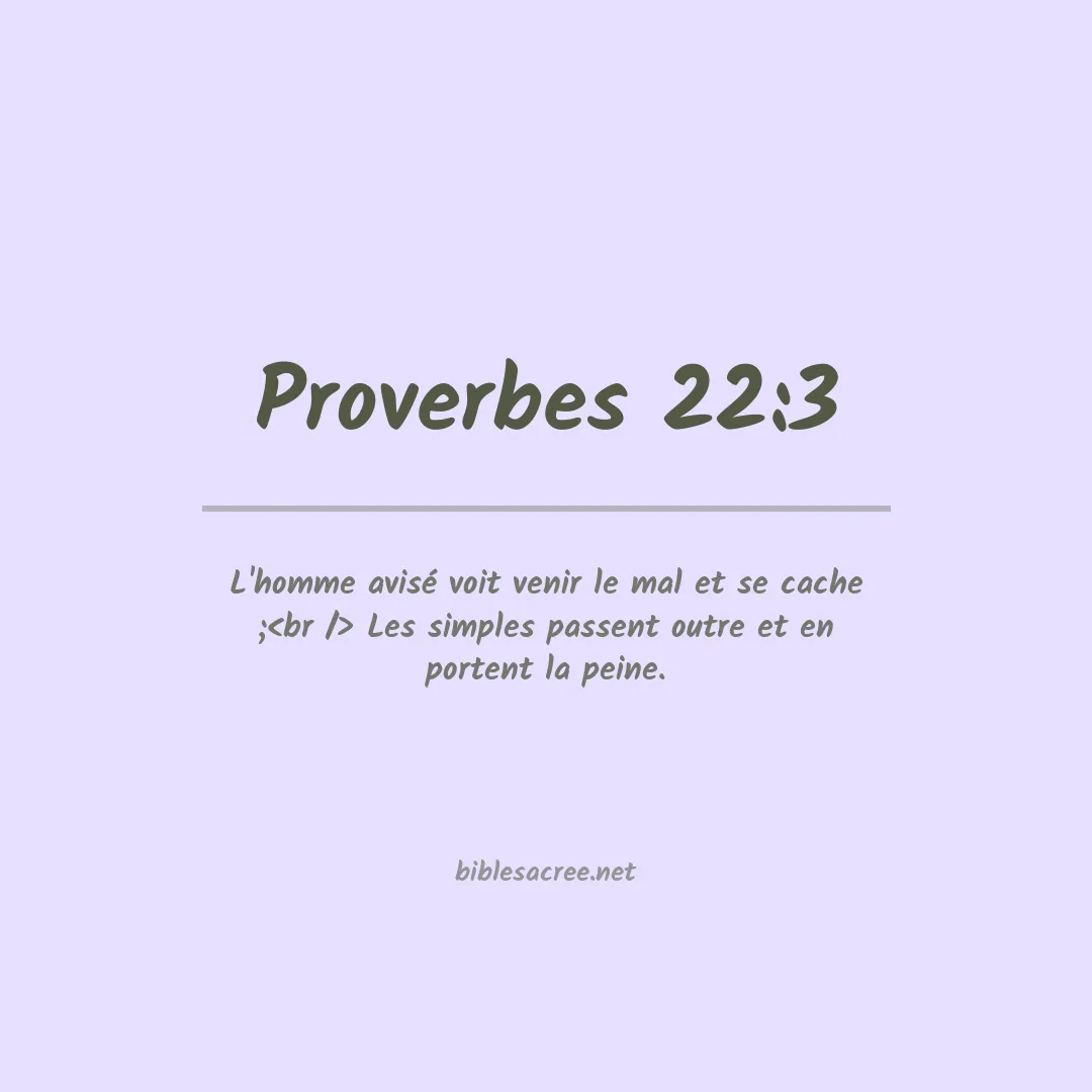 Proverbes - 22:3