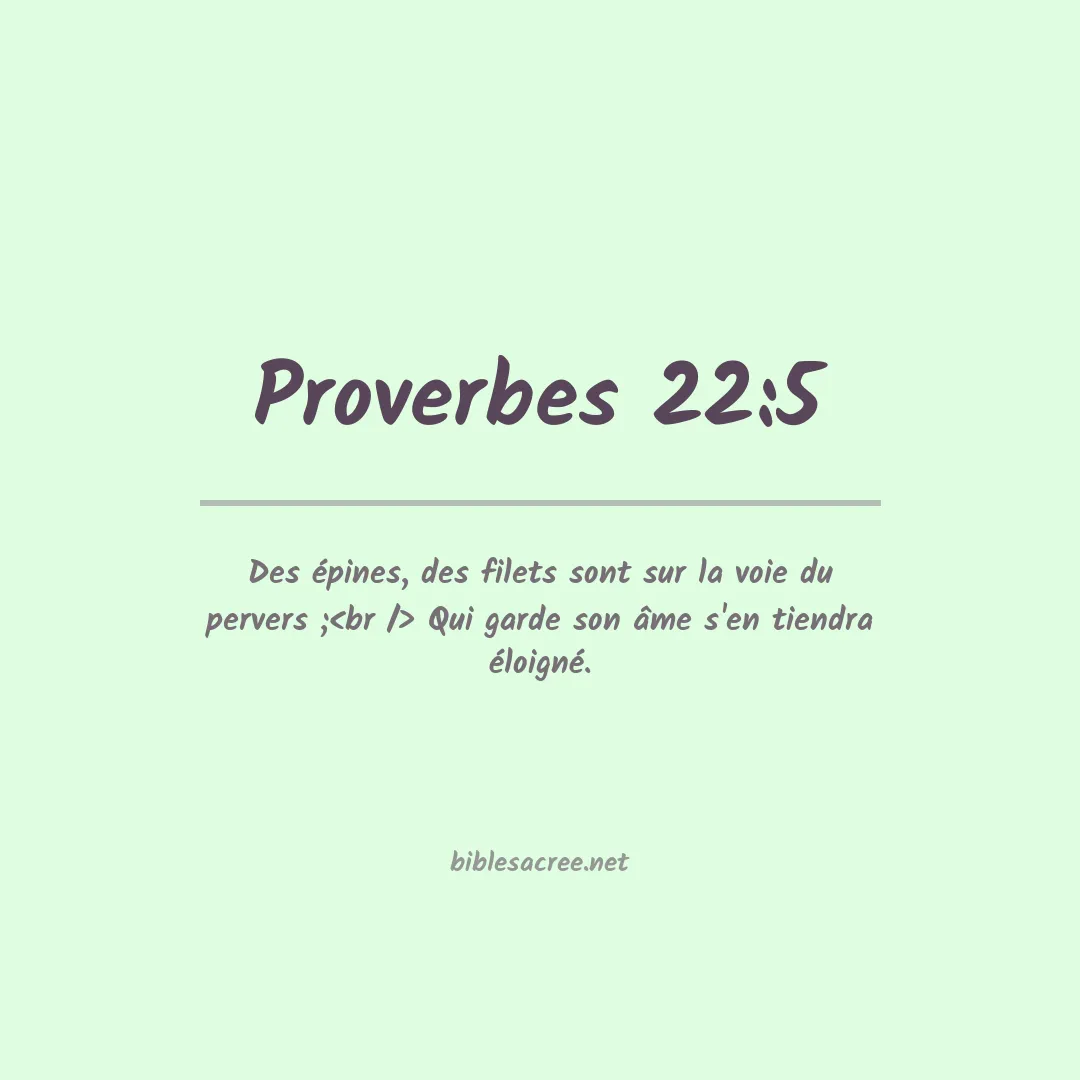 Proverbes - 22:5