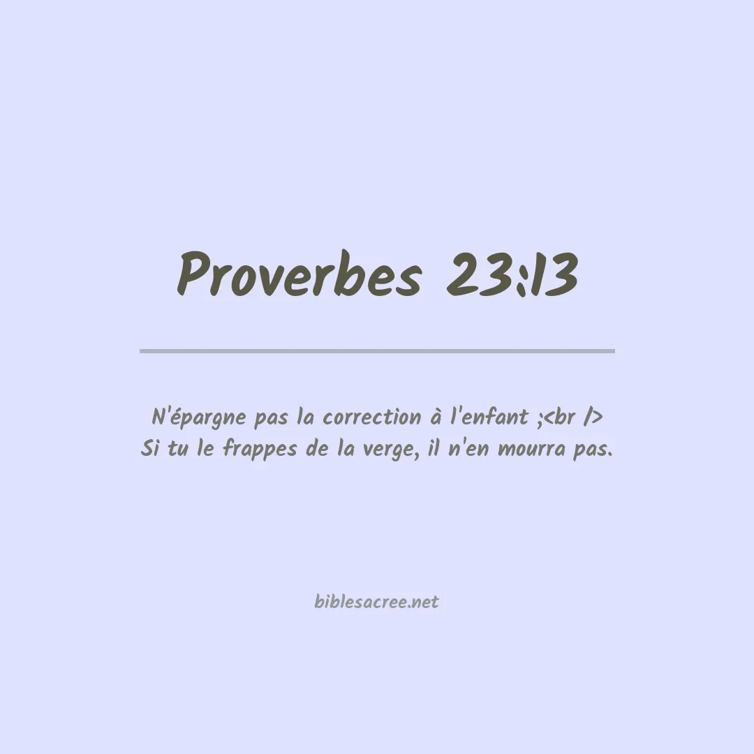 Proverbes - 23:13