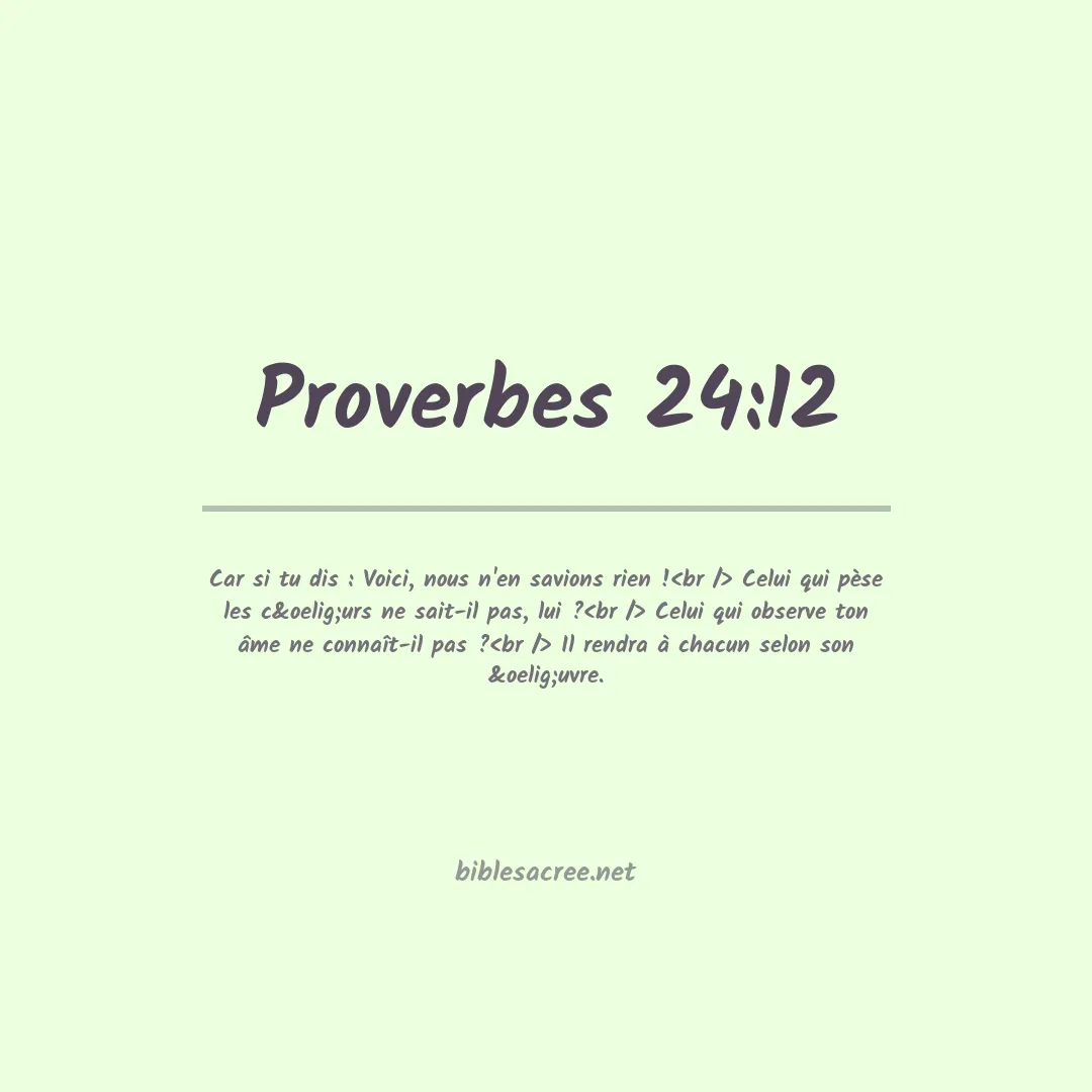 Proverbes - 24:12