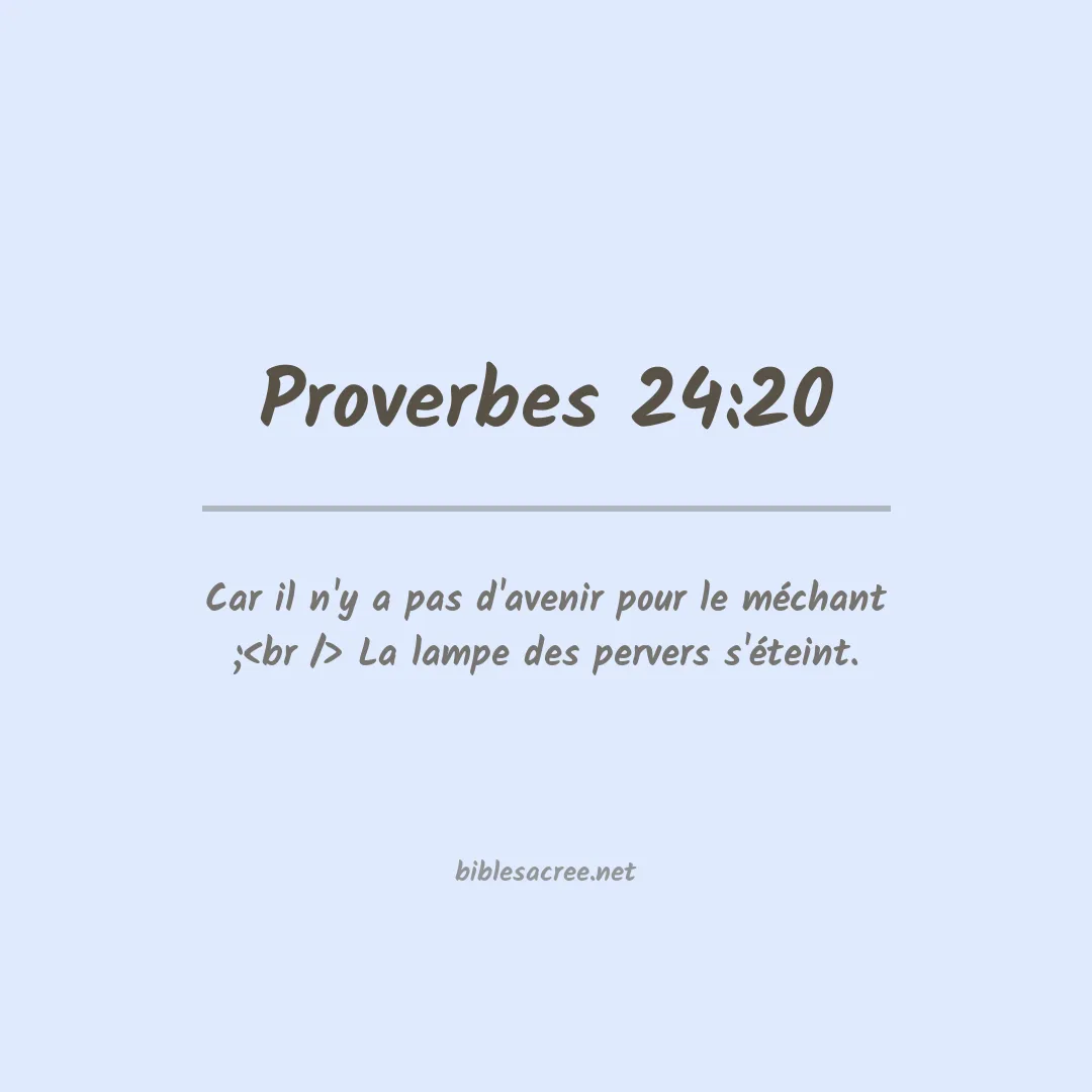 Proverbes - 24:20