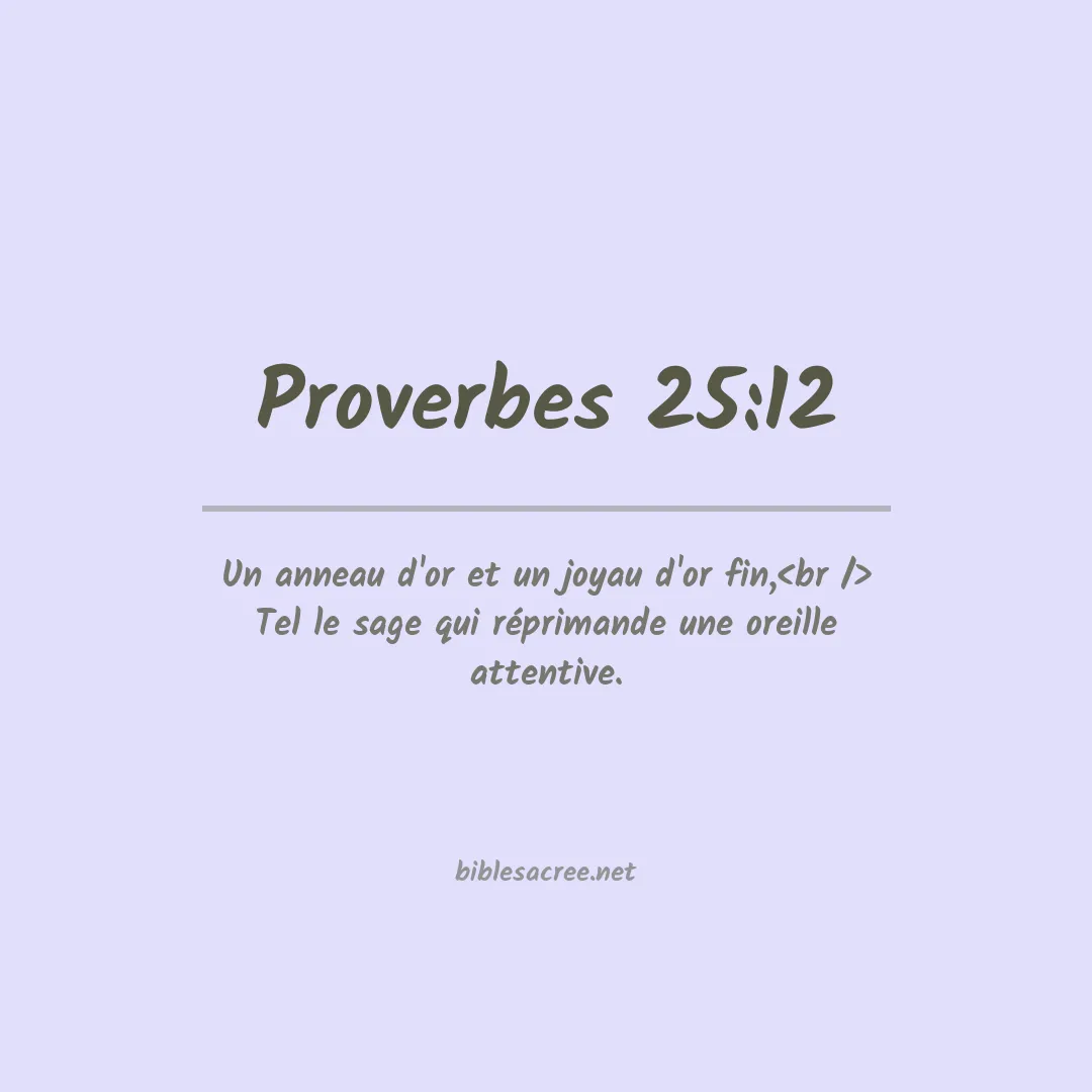 Proverbes - 25:12