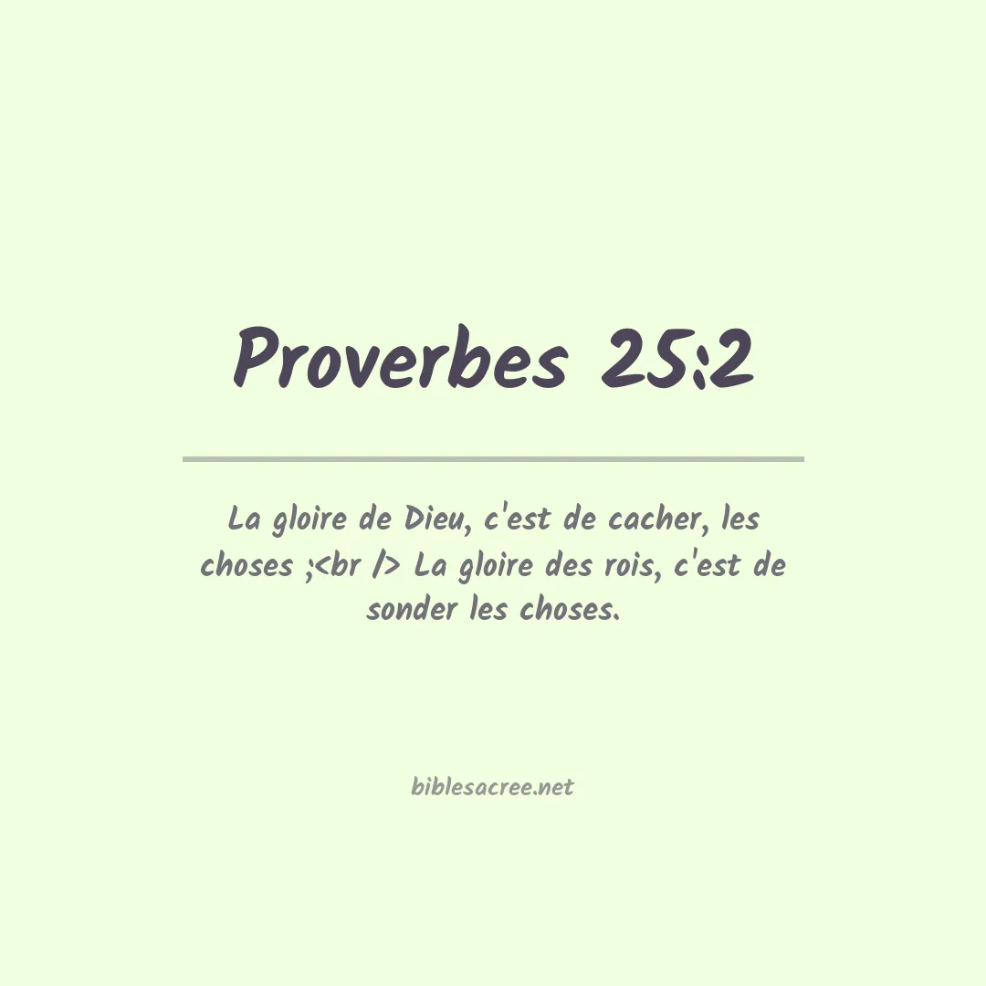 Proverbes - 25:2