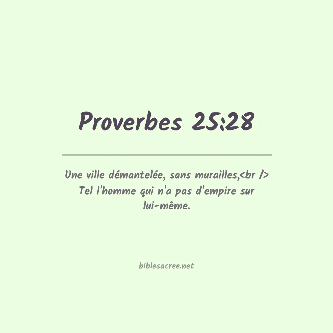 Proverbes - 25:28