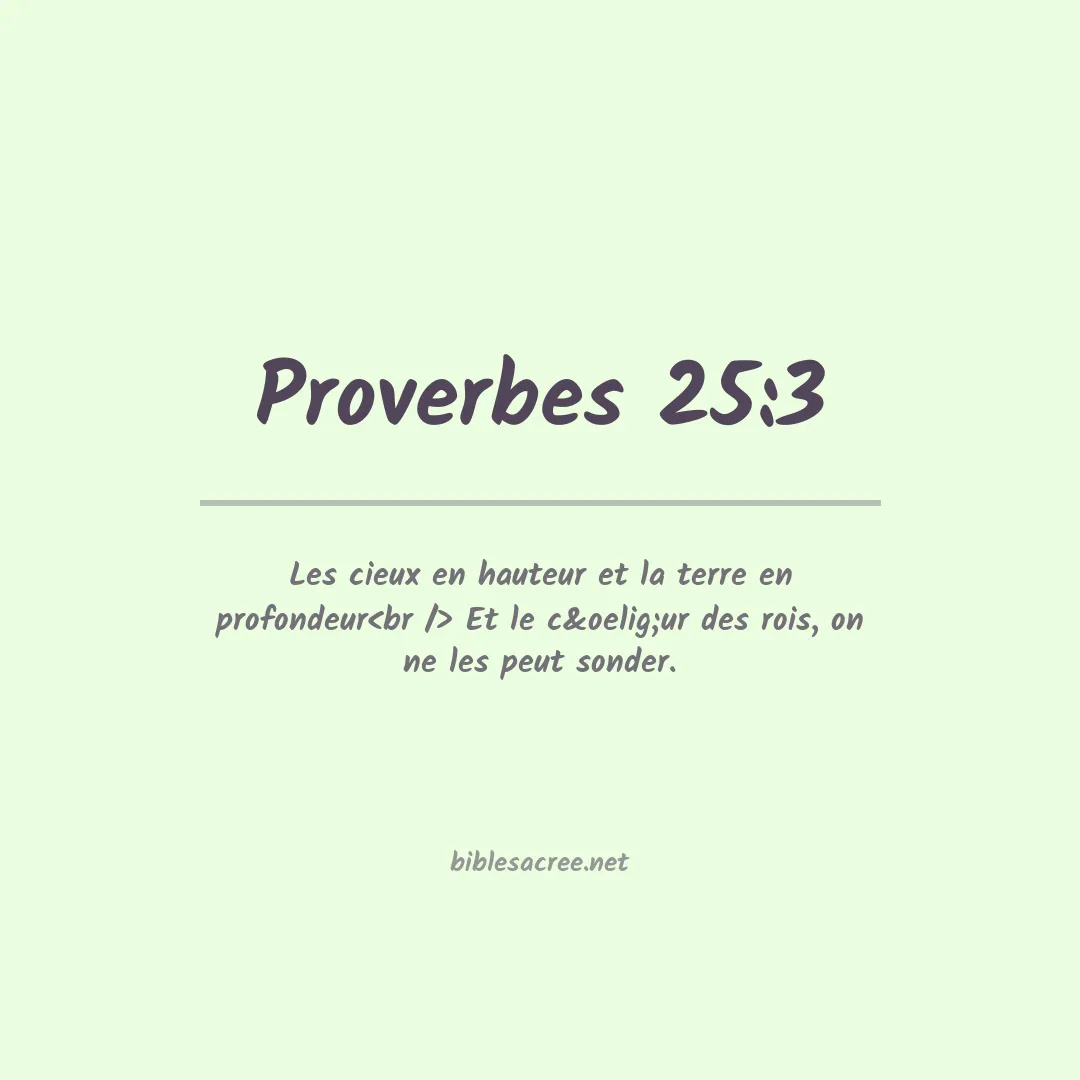Proverbes - 25:3