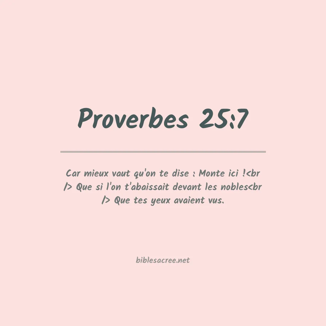 Proverbes - 25:7