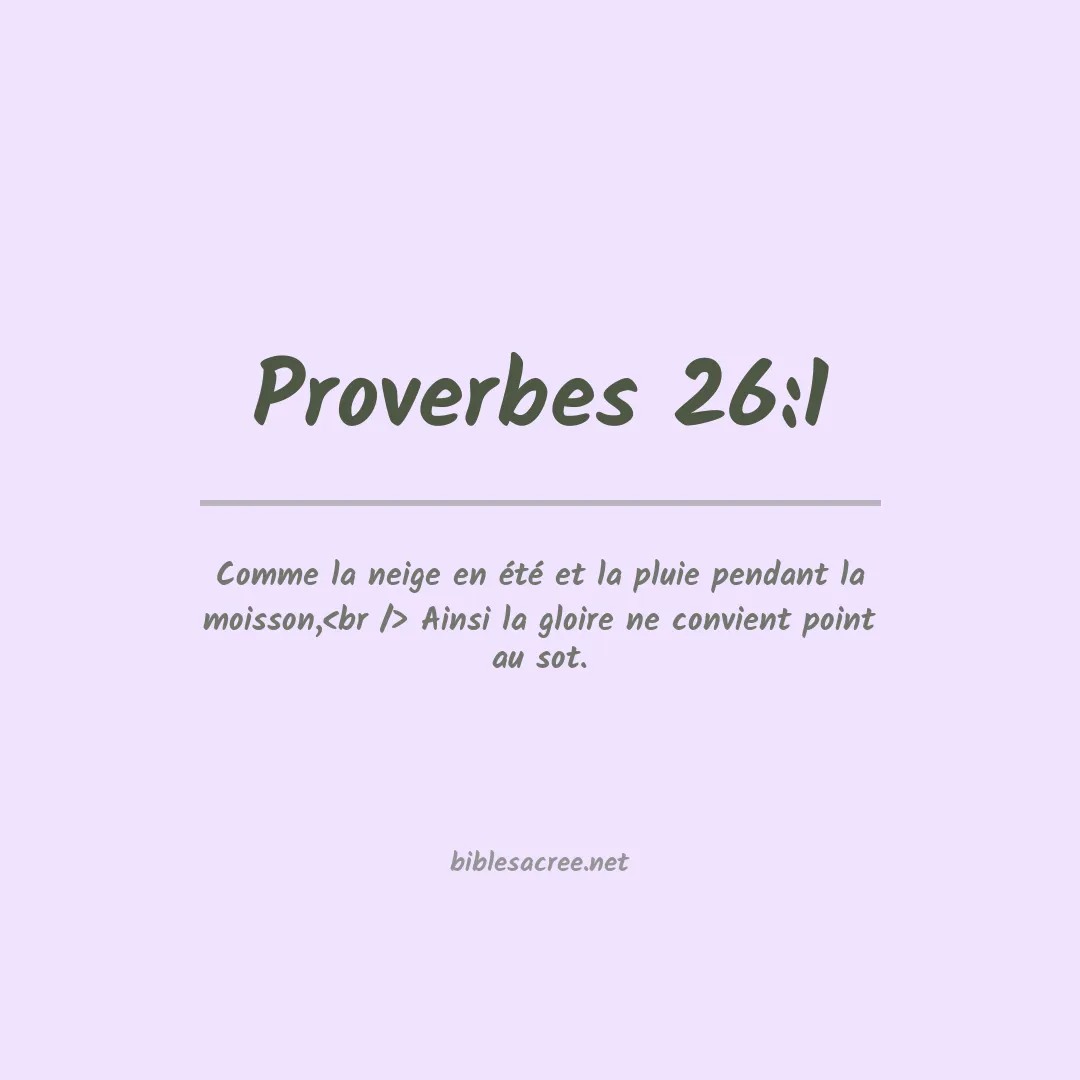 Proverbes - 26:1