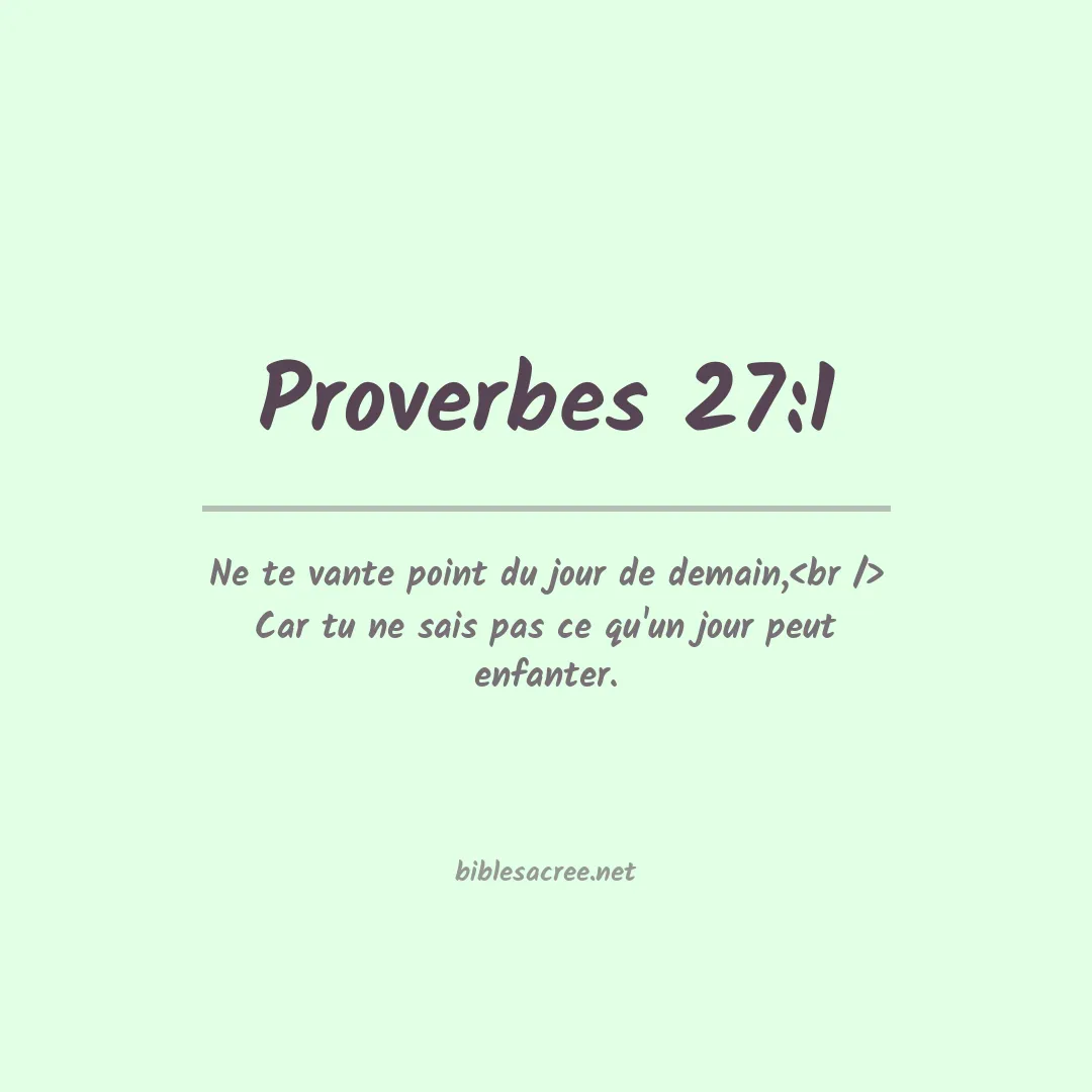 Proverbes - 27:1