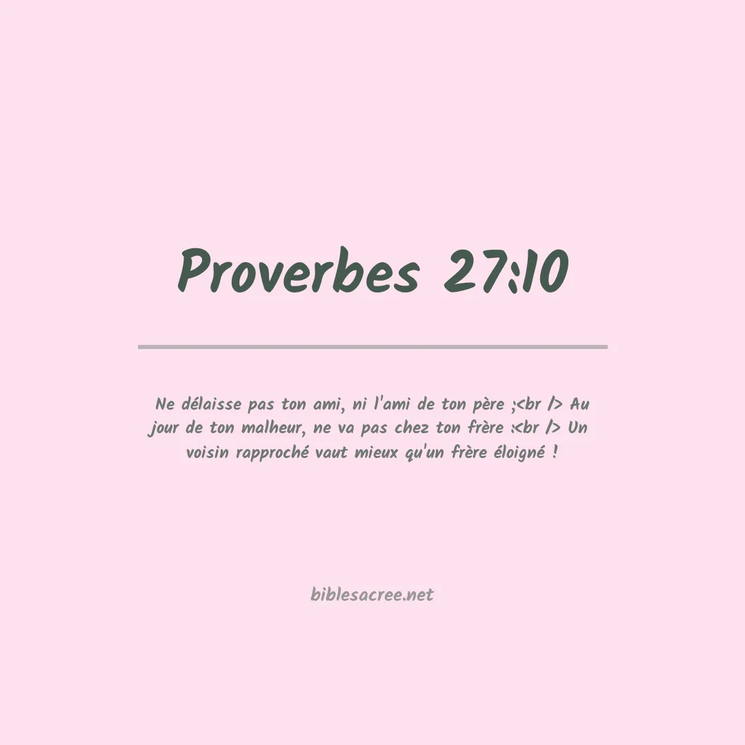 Proverbes - 27:10
