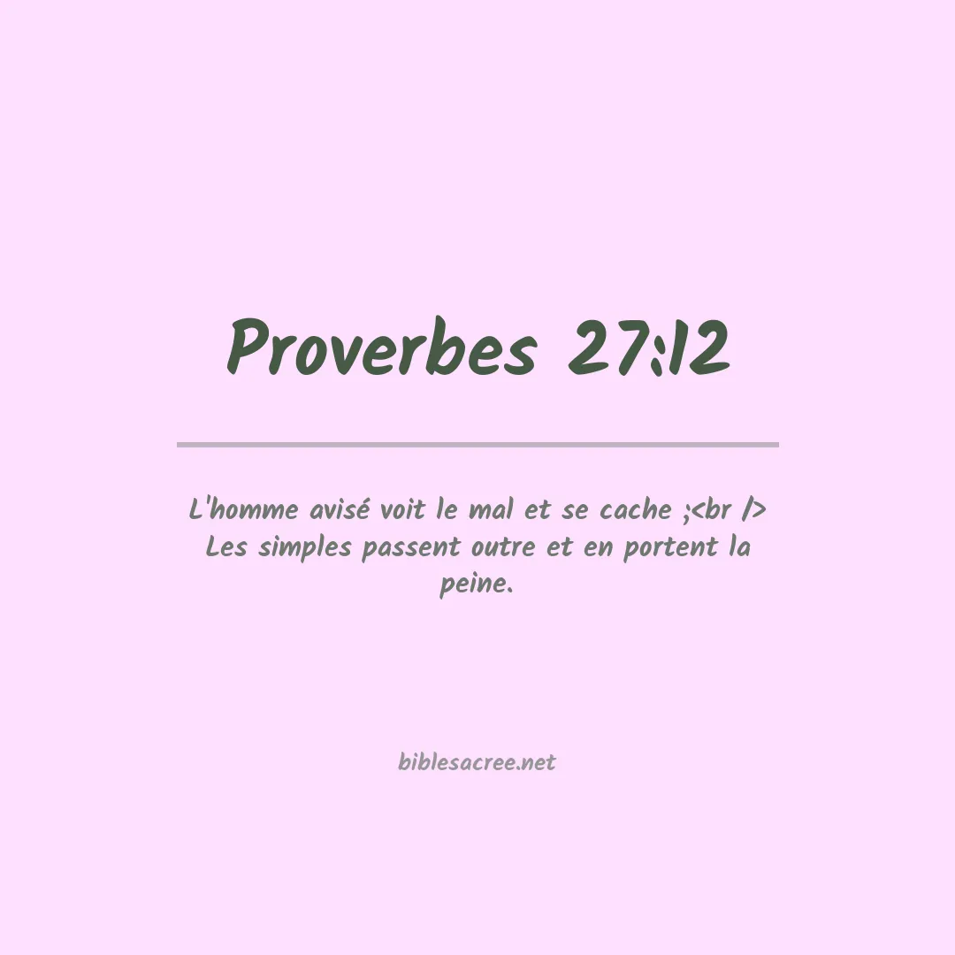 Proverbes - 27:12