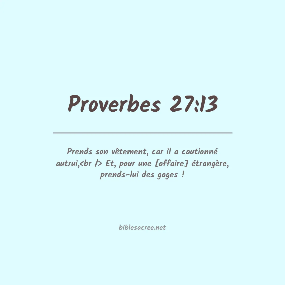 Proverbes - 27:13