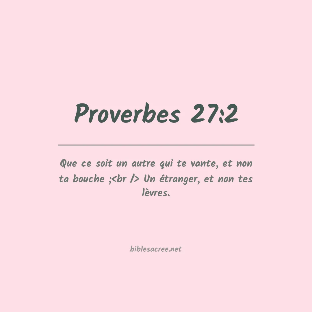 Proverbes - 27:2