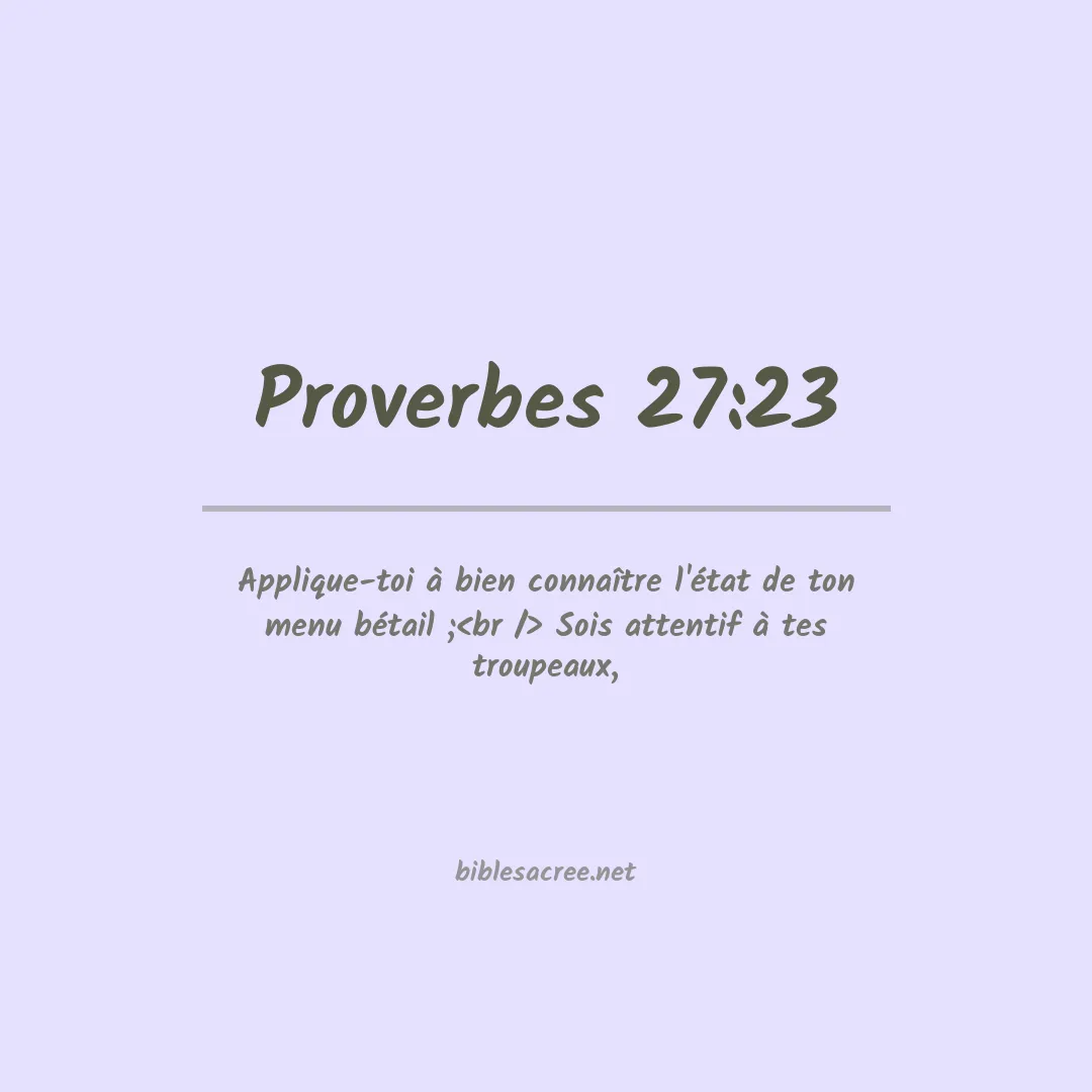 Proverbes - 27:23