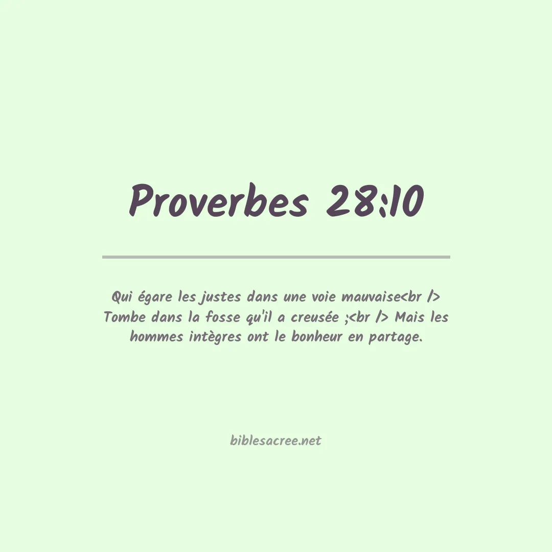 Proverbes - 28:10