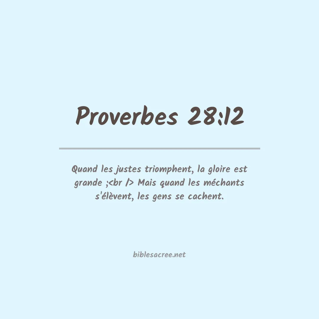 Proverbes - 28:12