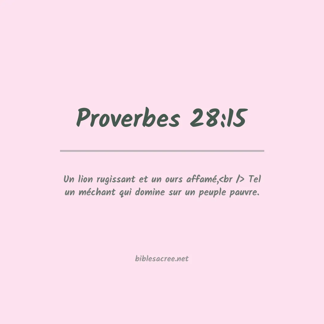 Proverbes - 28:15