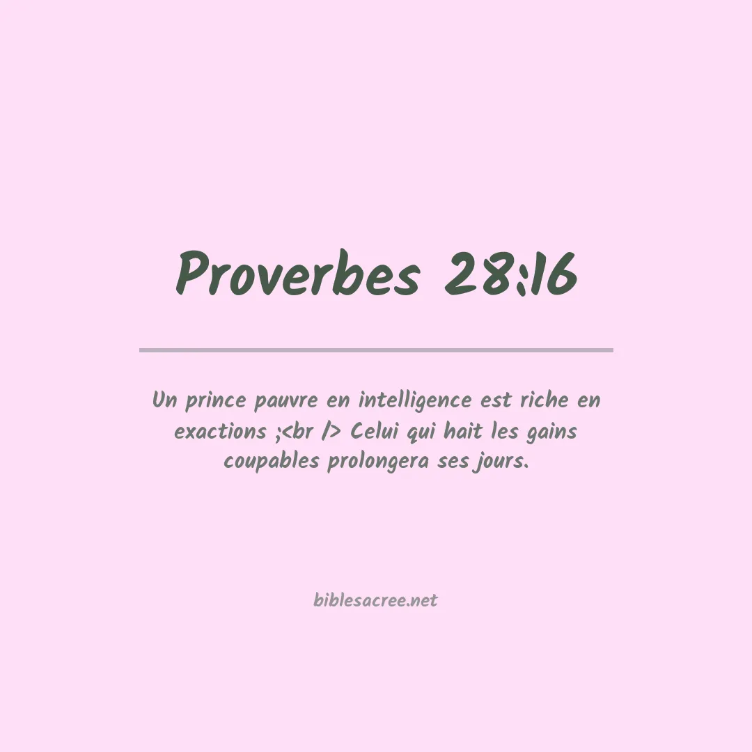 Proverbes - 28:16