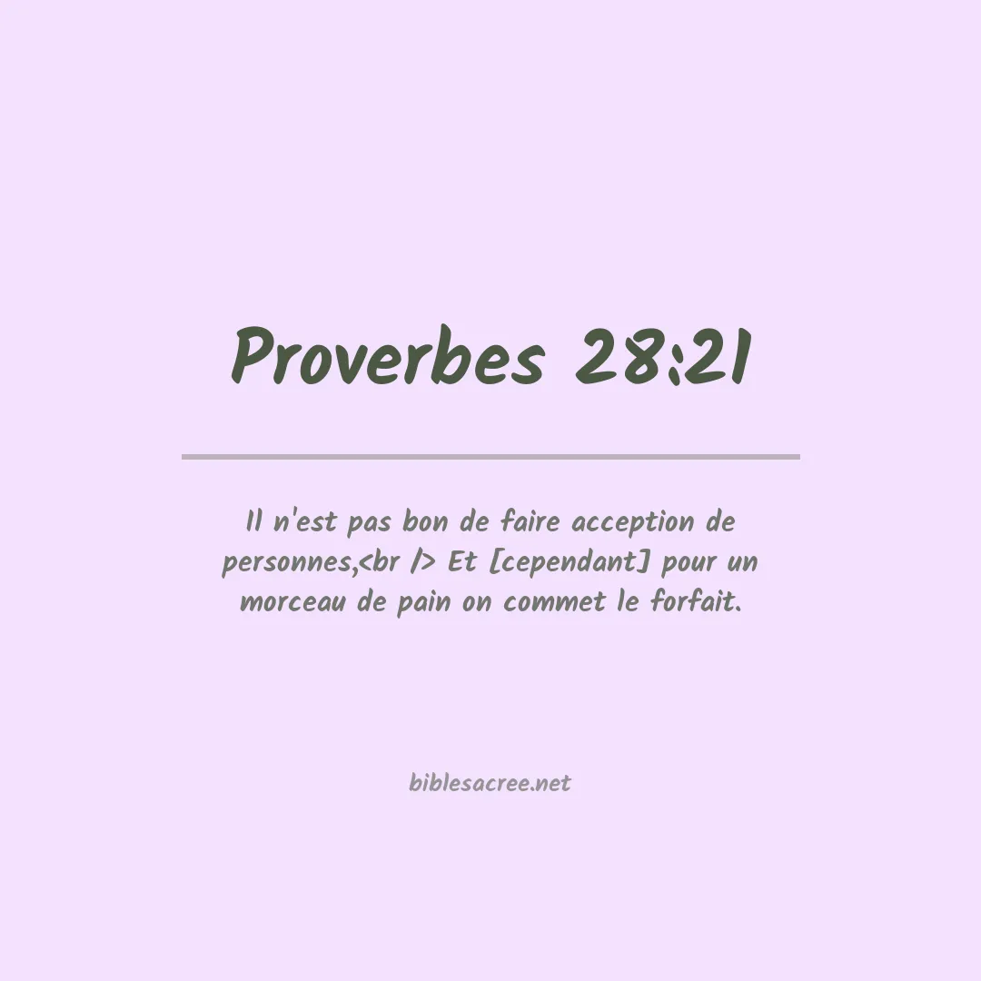 Proverbes - 28:21