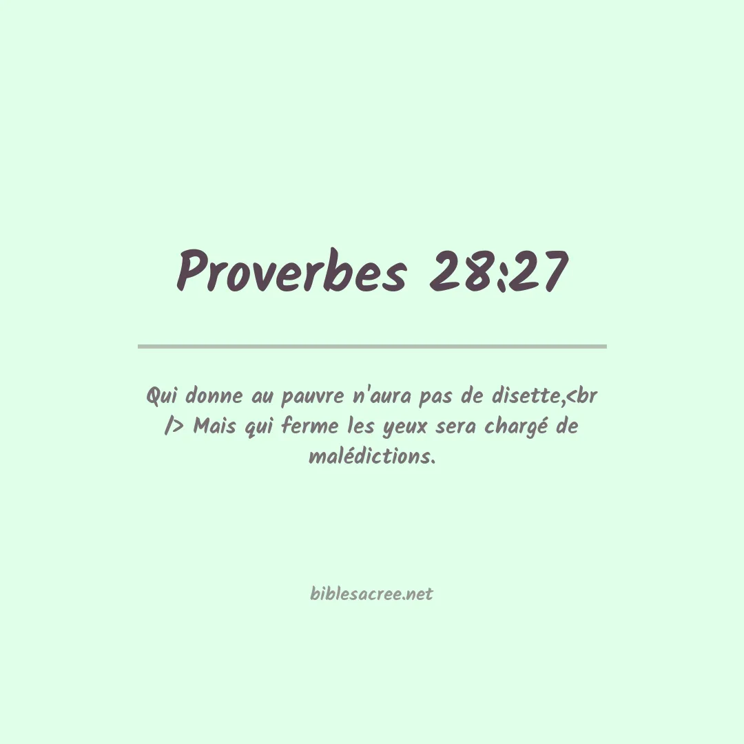 Proverbes - 28:27