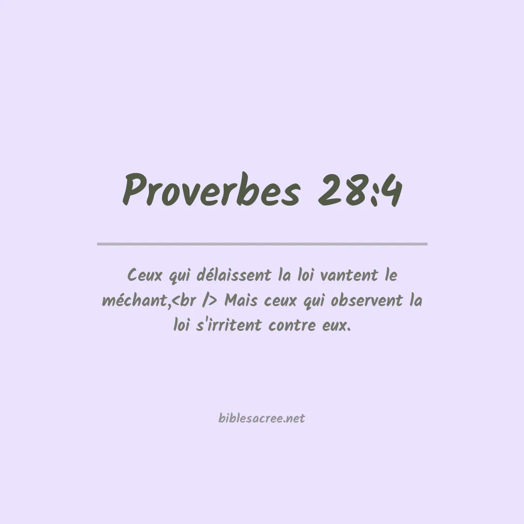 Proverbes - 28:4
